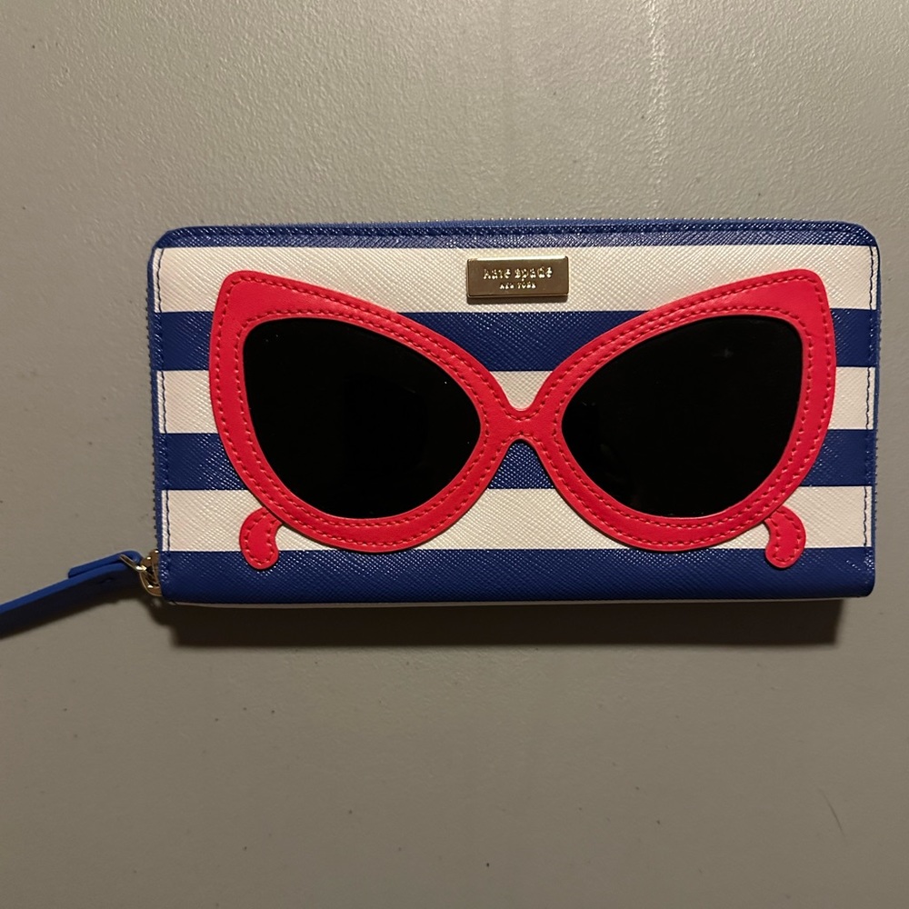 Kate Spade Blue and White Stripe Wallet